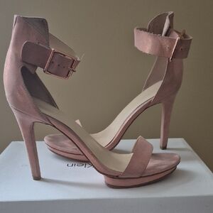 Calvin Klein Blush Suede Heels